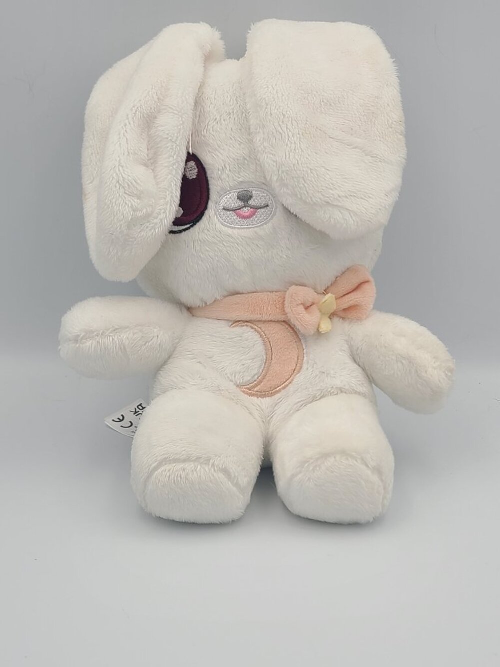 IMC Toys Peekapets Peek-A-Boo White Bunny Plush Stuffed Animal Moon Bow 11"